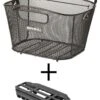 Basil Bold-M Quer Engmaschig Schwarz Mit MonkeyLoad-T Adapter -Fahrradteile Geschäft Basil Korb Bold M engmaschig quer mit Griff MonkeyLoad T 11230 050 21002 8715019112300