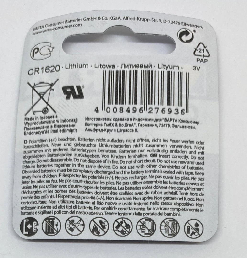 Varta CR1620 – Bild 2
