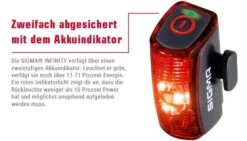 Sigma Infinity Mit Akku Für USB-Ladegerät 11 Sigma Infinity Mit Akku Für USB-Ladegerät -Fahrradteile Geschäft Sigma Batterieruecklicht Rueckleuchte Infinity USB Akku 15200 4016224152001d